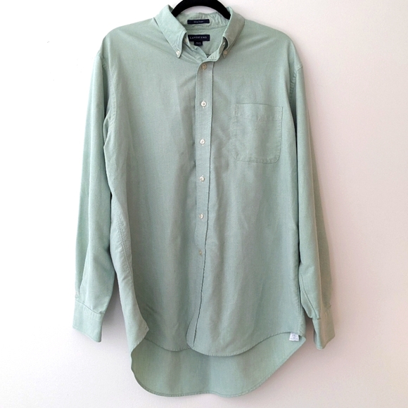 Lands End Hyde Park Men's Long Sleeve Buttondown Oxford Shirt - Picture 1 of 4